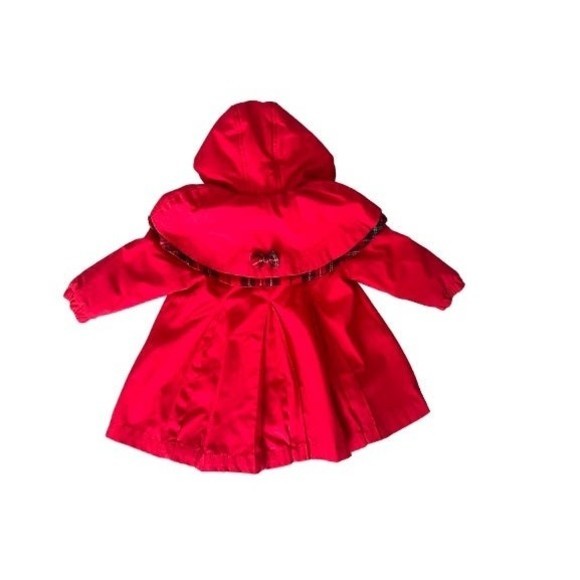 Rothschild Vintage Girls Red Cape Jacket Quilted Tartan Plaid Lining 12 months - Picture 2 of 7